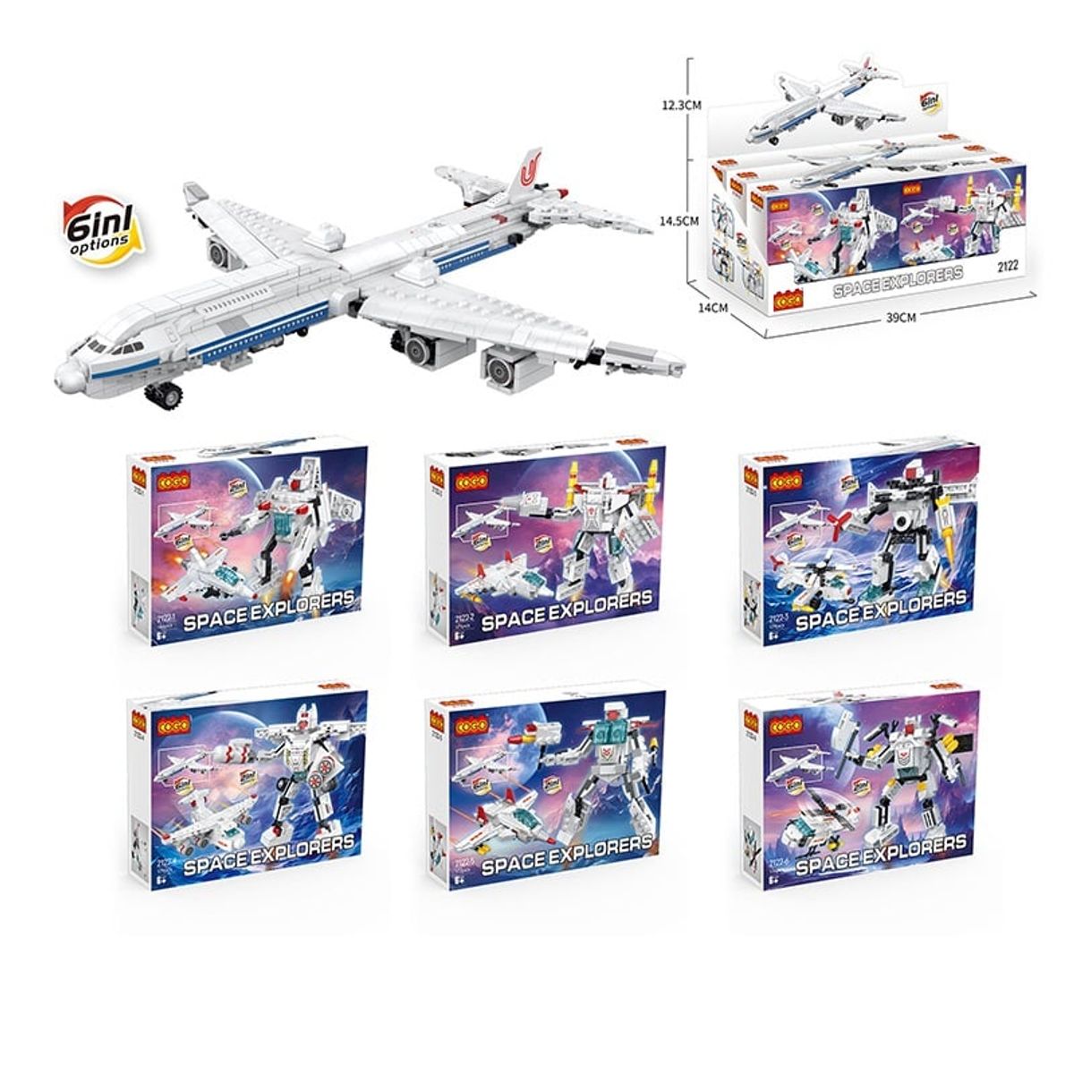 GENERICO - COGO Exploradores del Espacio 6 en 1 Set2122 De 1043 Piezas