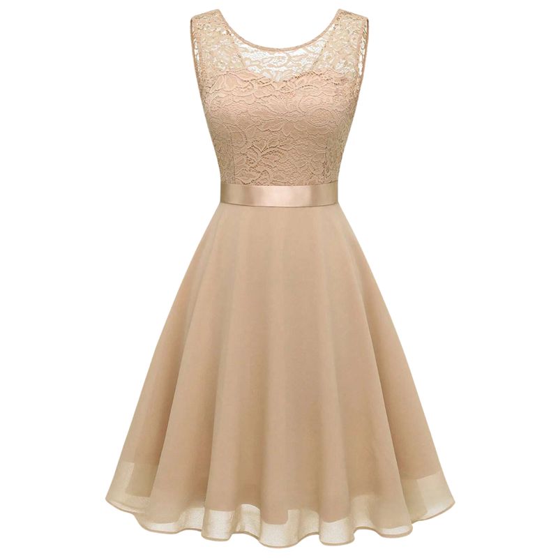 YURELKSHOP - VESTIDO FIESTA DE ENCAJE CORTO MUJER COCTEL