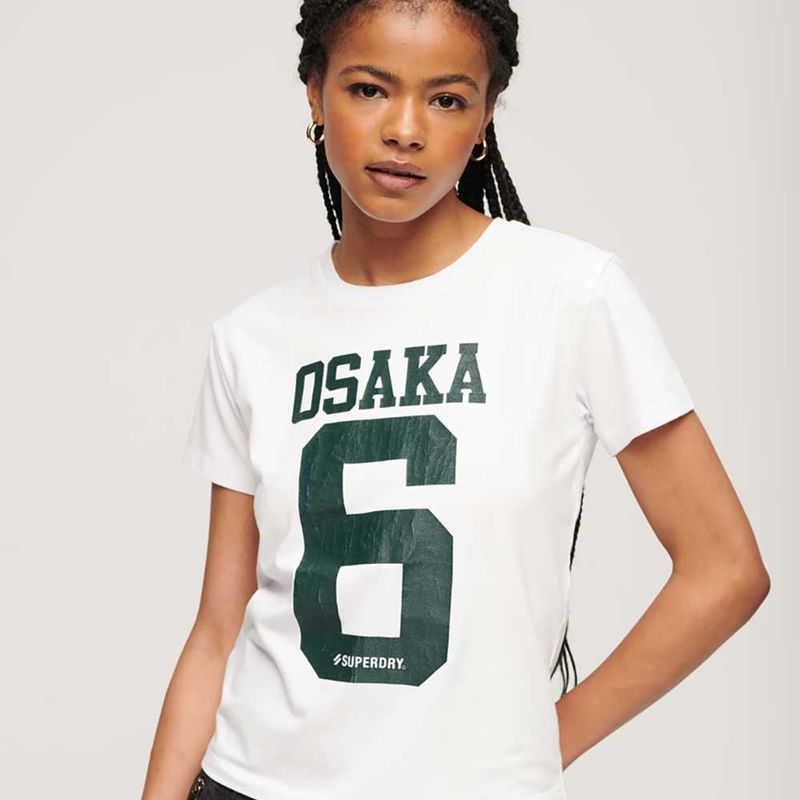 SUPERDRY - Camiseta Para Mujer Osaka Graphic Fitted Superdry