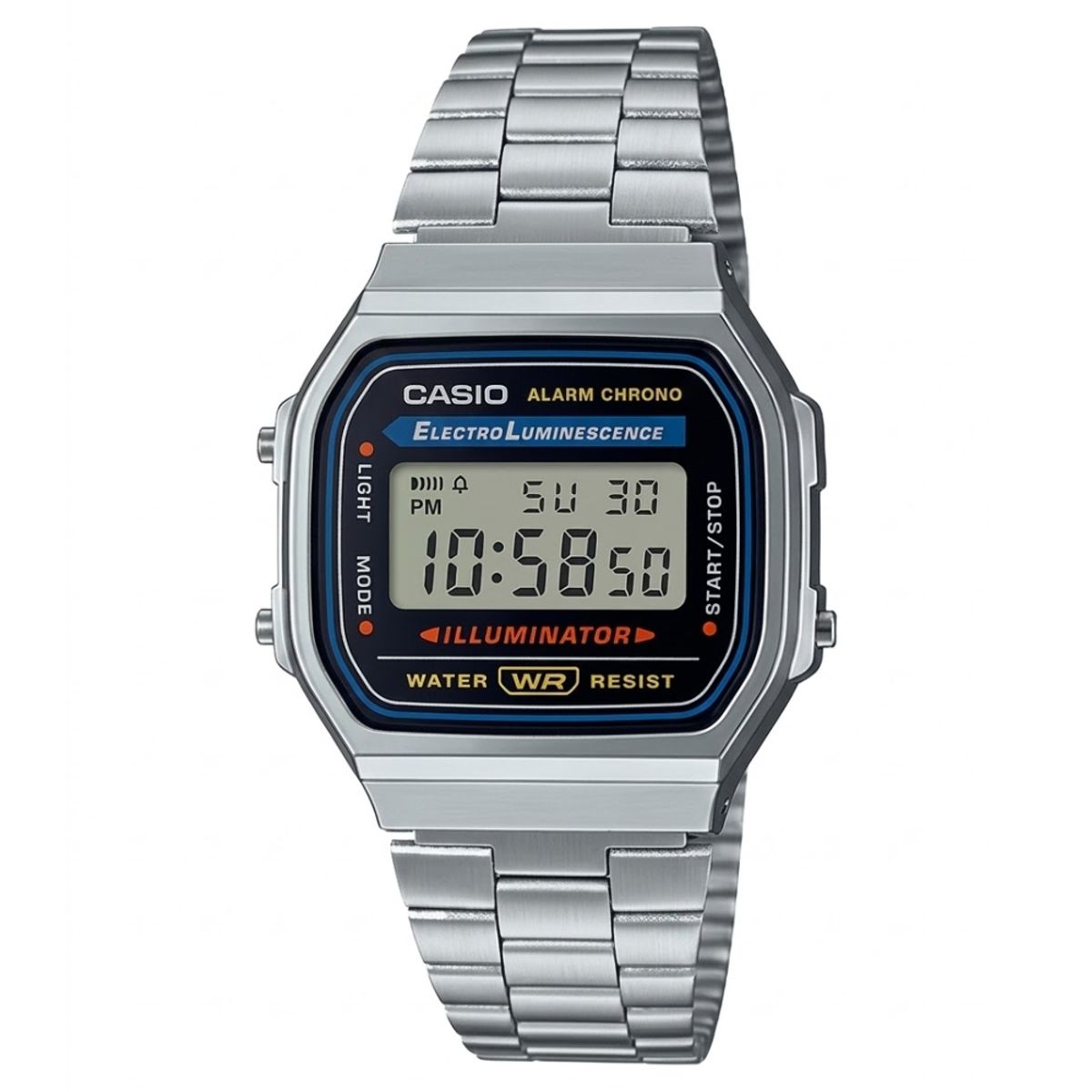 CASIO - Reloj Casio Unisex Retro A168WA-1WDF Original Plateado