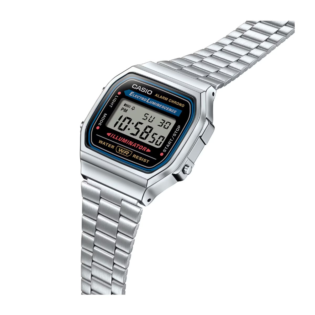 CASIO - Reloj Casio Unisex Retro A168WA-1WDF Original Plateado