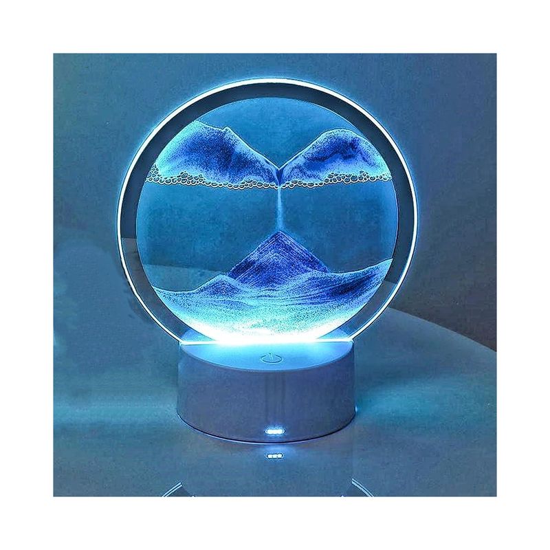 GENERICO - Lampara Arena Liquida Reloj De Arena Movediza 7 Colores 3D