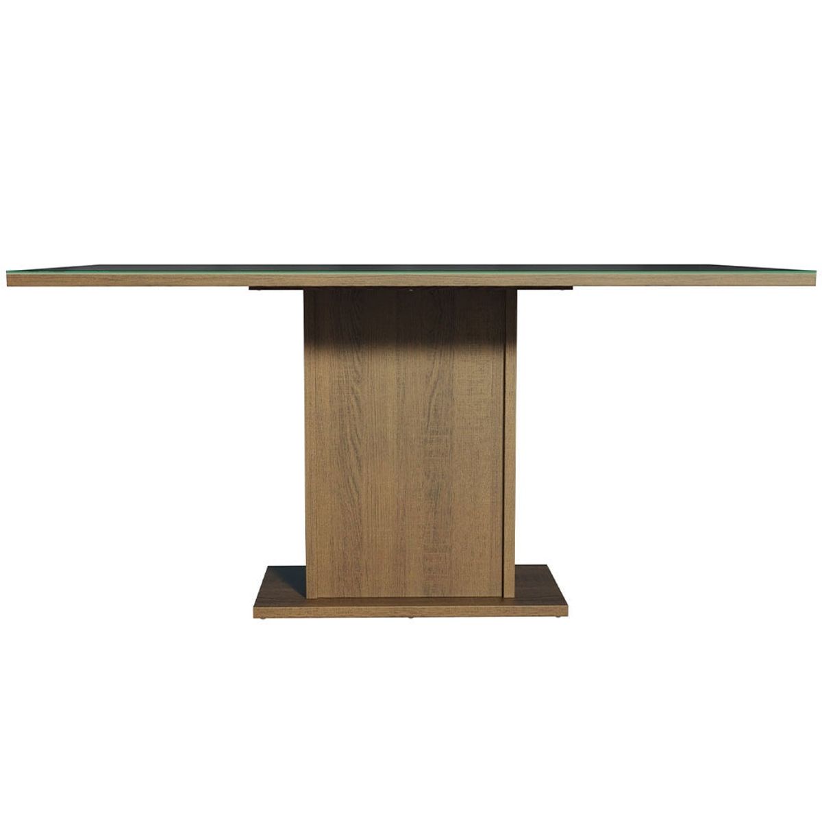 MADESA - Mesa de Comedor Rectangular 6 Puestos con Tablero de Madera y Cristal