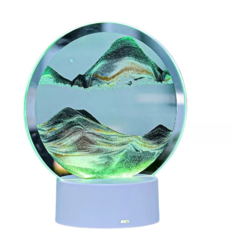 GENERICO - Lampara Arena Liquida Reloj De Arena Movediza 7 Colores 3D