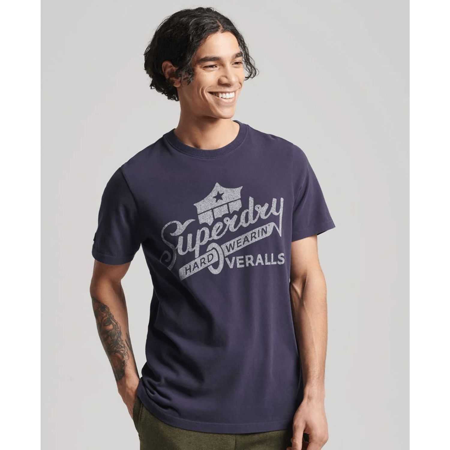 Camiseta Estampada Superdry Para Hombre - Diseño Core Logo Stripe, Varios Colores