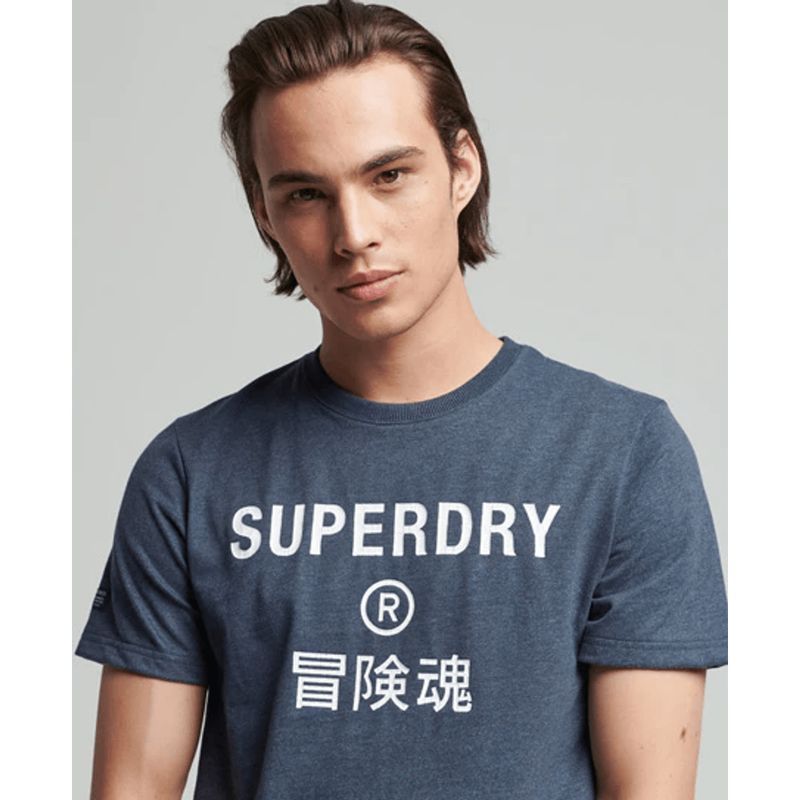 SUPERDRY - Camiseta Manga Corta Para Hombre Vintage Corp Logo Marl Superdry