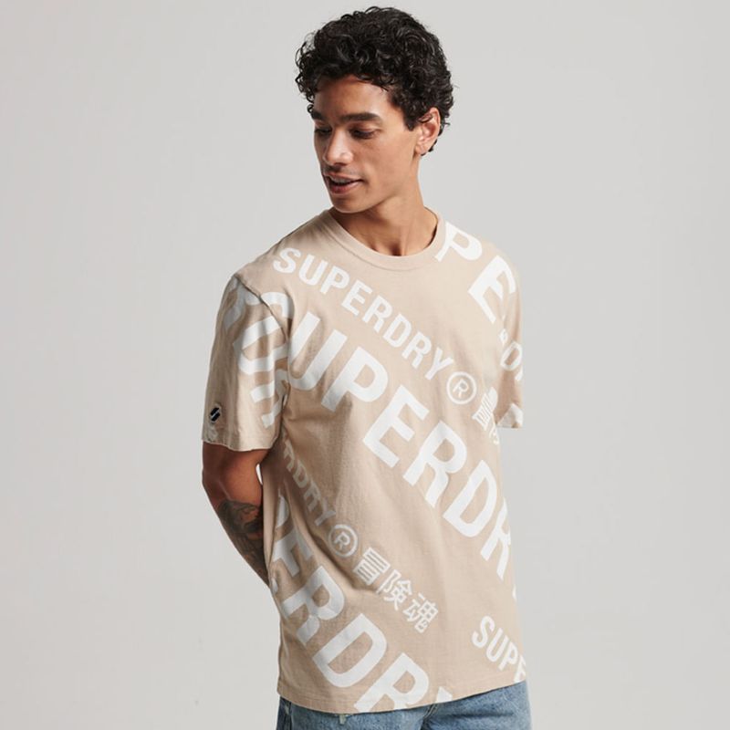 SUPERDRY - Camiseta Para Hombre Code Aop Superdry