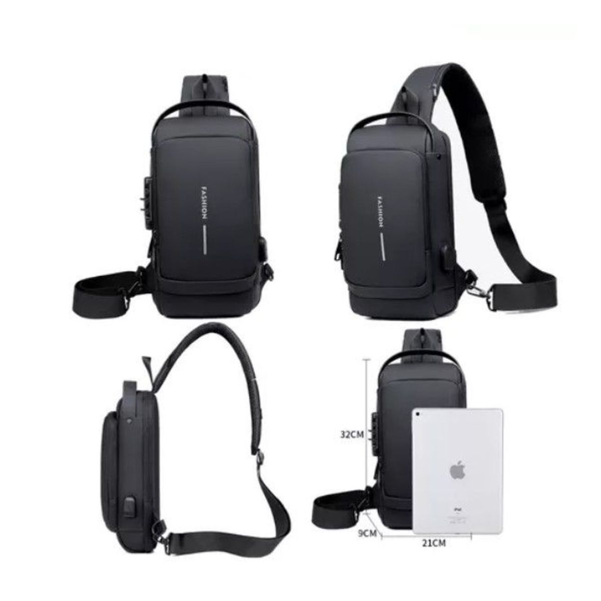 ONE PIXEL - Canguro Antirrobo Impermeable Con USB Multifuncional