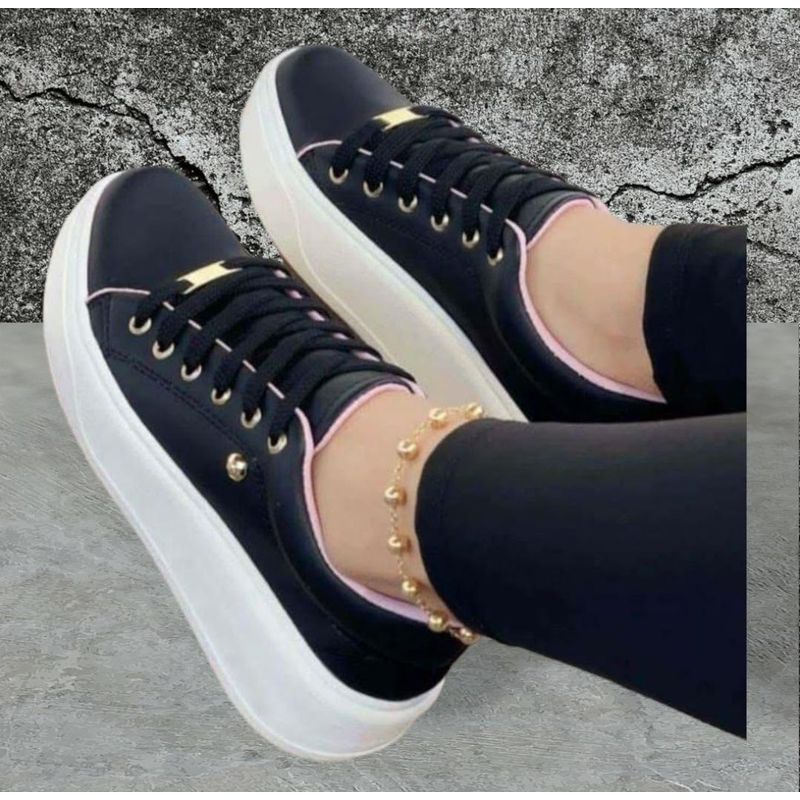 GENERICO - TENIS PARA MUJER COLOR NEGRO