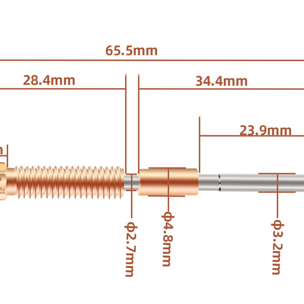 GENERICO - Boquilla Trimetalica K1 Max K1C Ender-3 V3 04mm 175mm
