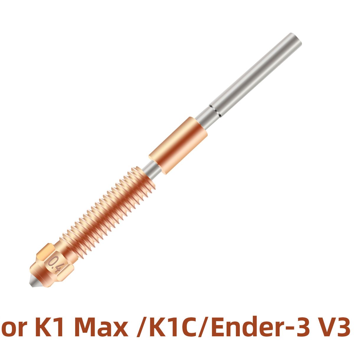 GENERICO - Boquilla Trimetalica K1 Max K1C Ender-3 V3 04mm 175mm