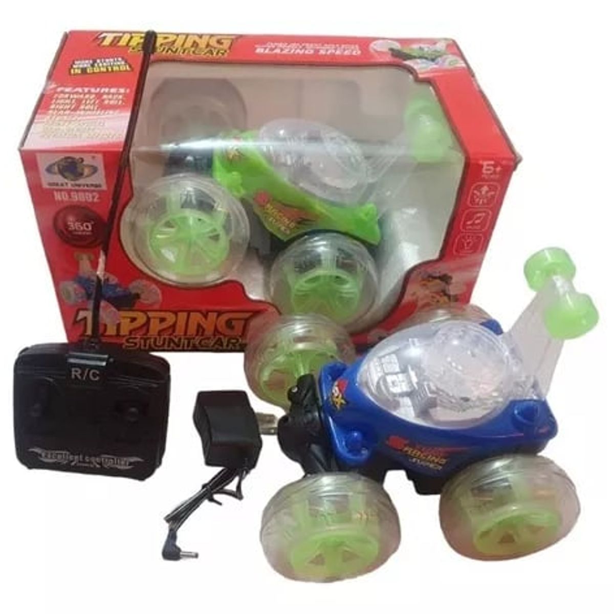 GENERICO - Carro Loco Niño Control Remoto Luces Sonidos Juguete 360