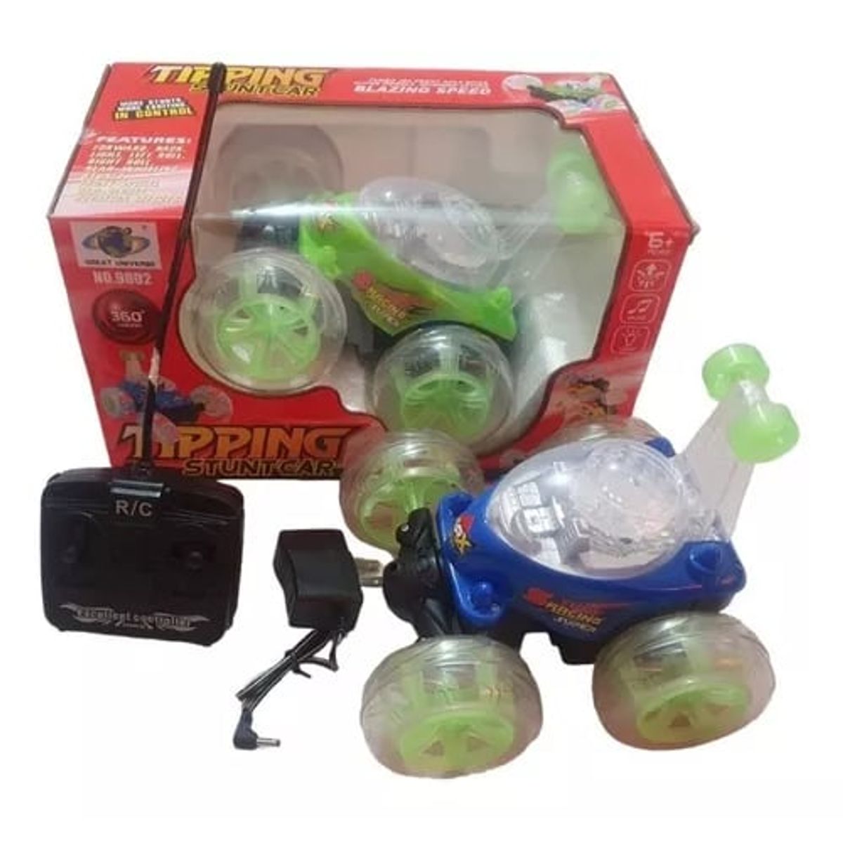 GENERICO - Carro Loco Niño Control Remoto Luces Sonidos Juguete 360