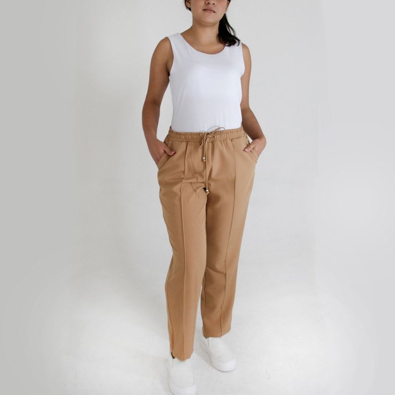 L Y H - Pantalon Para Mujer Beige Marca L&H