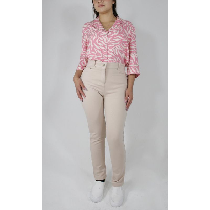 L Y H - Pantalon Para Mujer Beige Marca L&H