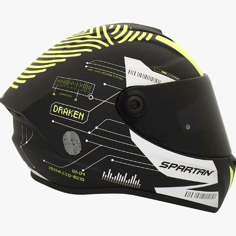 SPARTAN - CASCO MOTO SPARTAN DRAKEN FINGERPRINT NEGRO MATE TALLA M