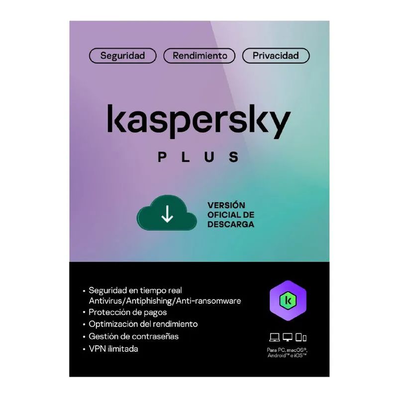 KASPERSKY - Kaspersky Plus 1 Dispositivo 1 Año