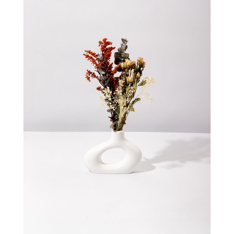 DECORACIONES ALE Y GABI - Jarrón Decorativo 16X12CMS  Emiliano Con Flores Preservadas