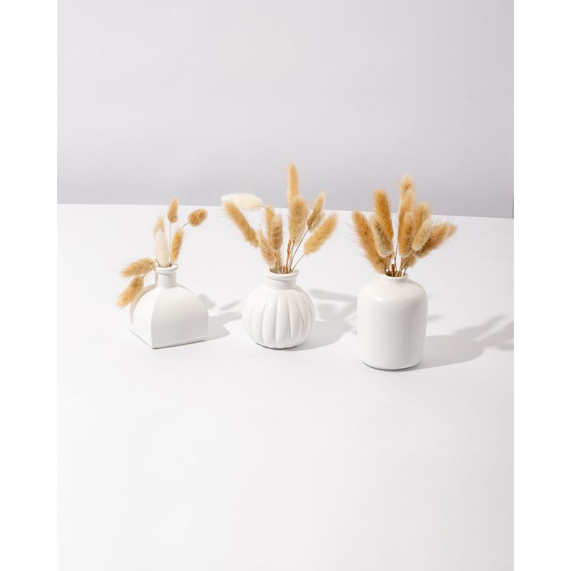 DECORACIONES ALE Y GABI - Juego de 3 Jarrones con flores Decorativas Preservadas