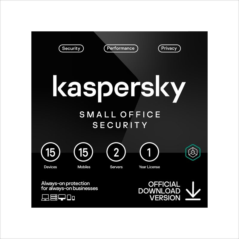KASPERSKY - Kaspersky Small Office Security Para 15 Dispositivos + 15 Móviles + 2 Servidores 1 Año
