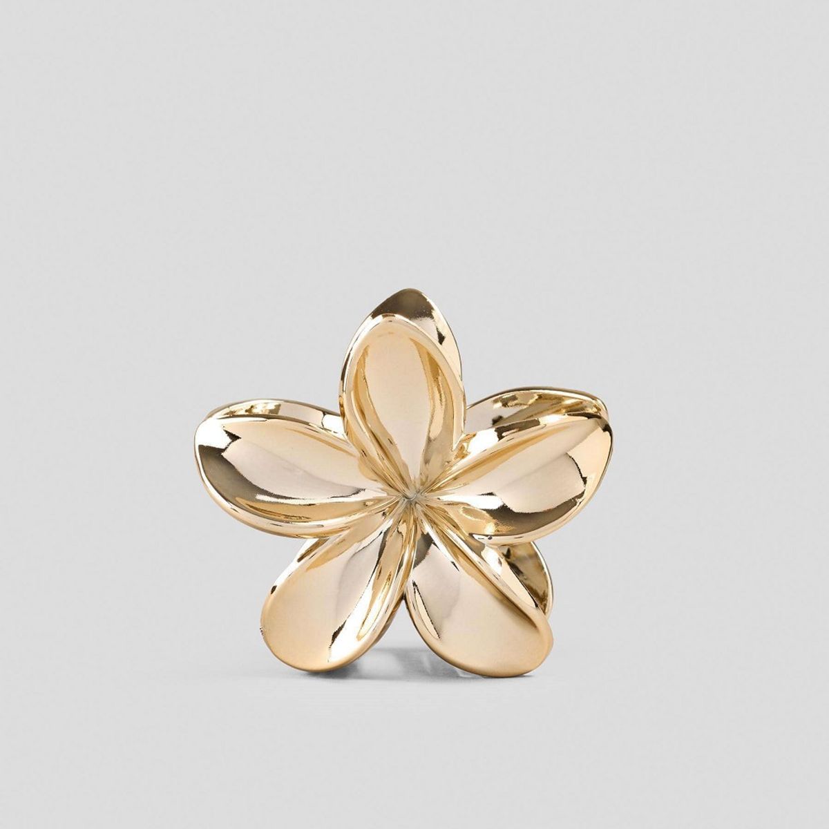 GENERICO - Pinza Gancho Caimán Flor Hawaiana Metalizada para Cabello