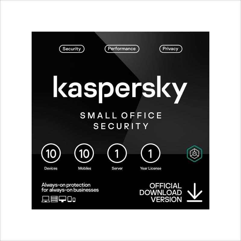 KASPERSKY - Kaspersky Small Office Security Para 10 Dispositivos + 10 Móviles + 1 Servidor 1 Año