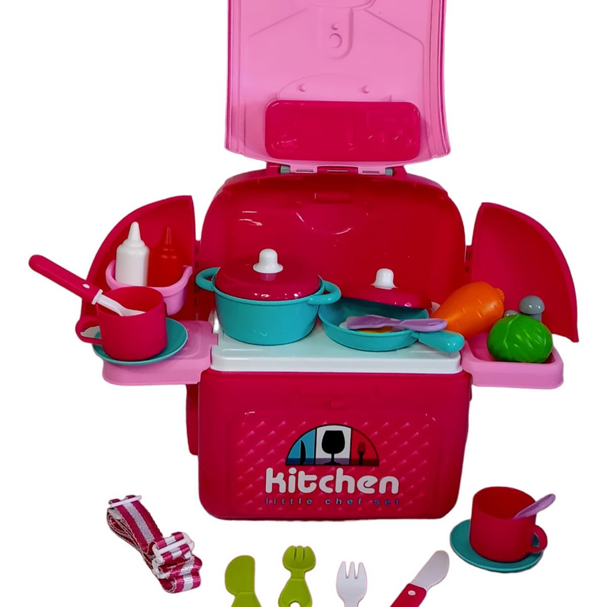 GENERICO - Juguete Infantil Mochila 2 En 1 Cocina Portátil Accesorios