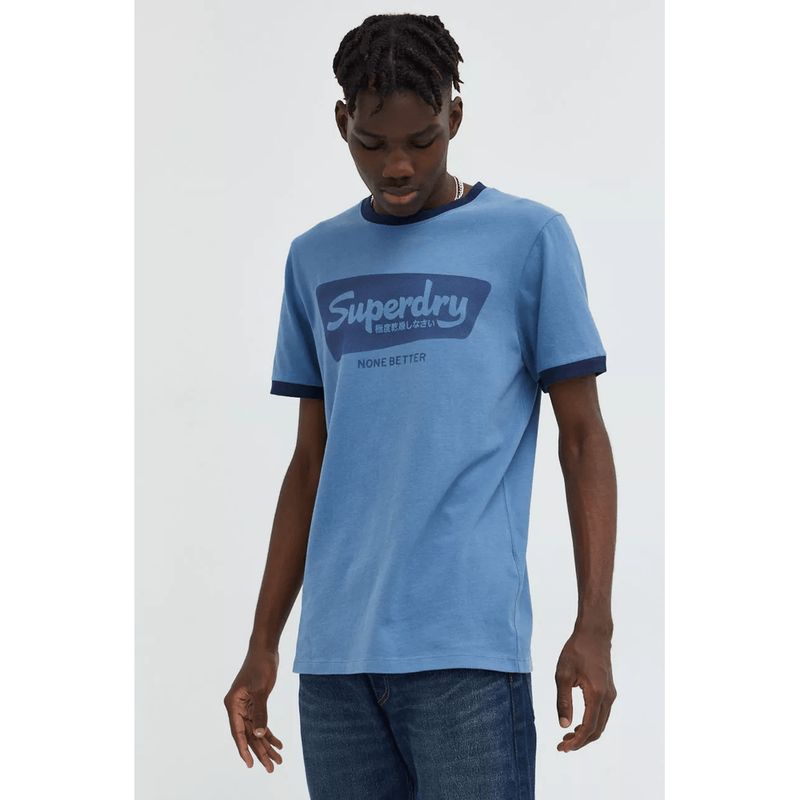 SUPERDRY - Camiseta Manga Corta Para Hombre Vintage Americana Ringer Tee Superdry