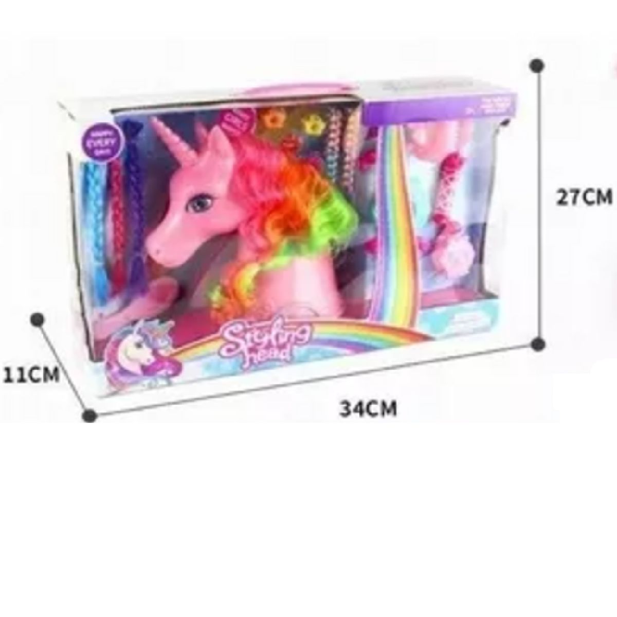 GENERICO - PONY UNICORNIO CON CABELLO PARA PEINAR SEDOSO Y ACCESORIOS