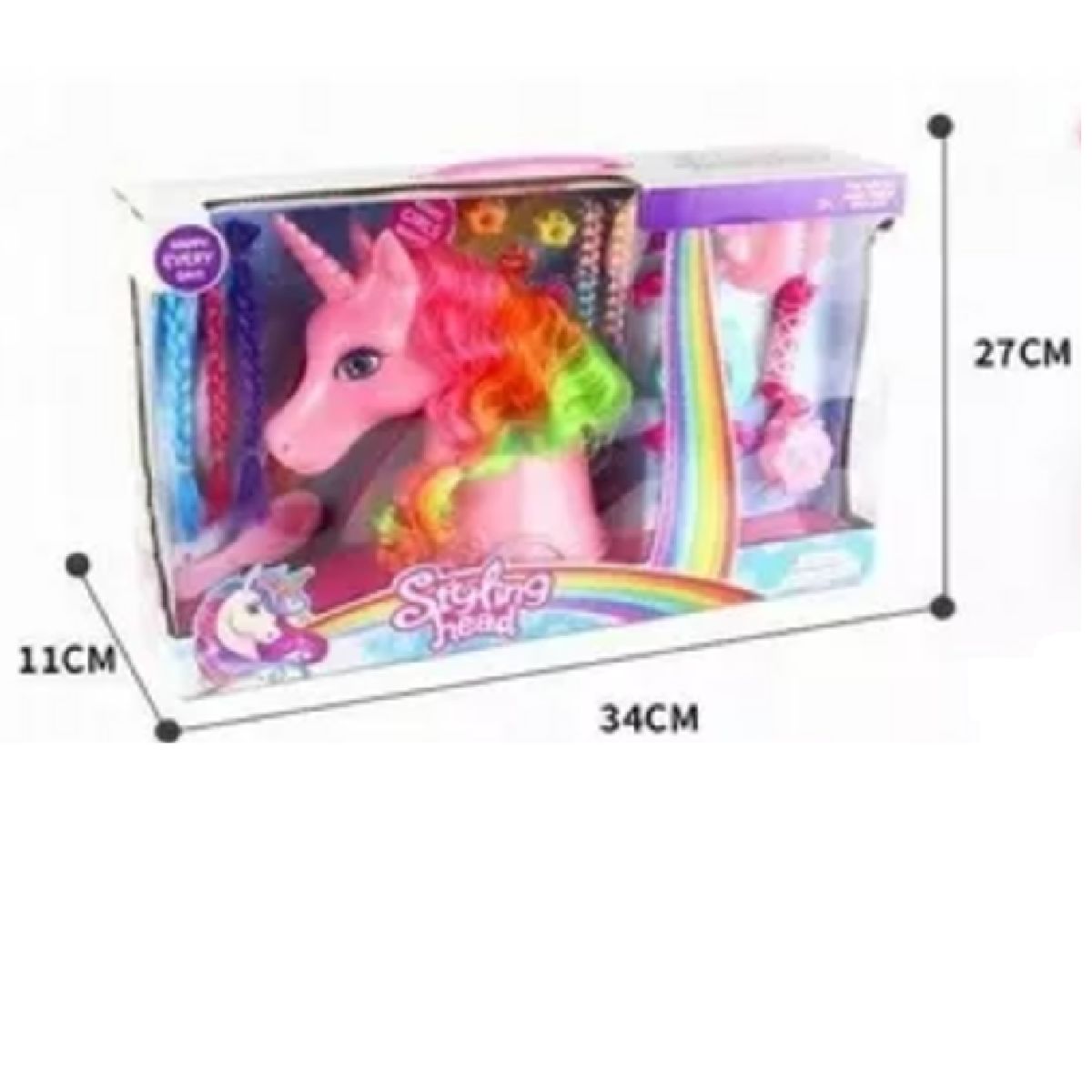 GENERICO - PONY UNICORNIO CON CABELLO PARA PEINAR SEDOSO Y ACCESORIOS