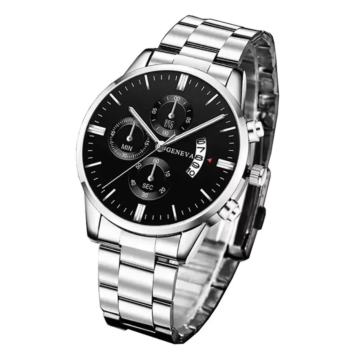 GENEVA - Reloj de Cuarzo Acero Inoxidable Reloj Elegante - Calendario - Plata