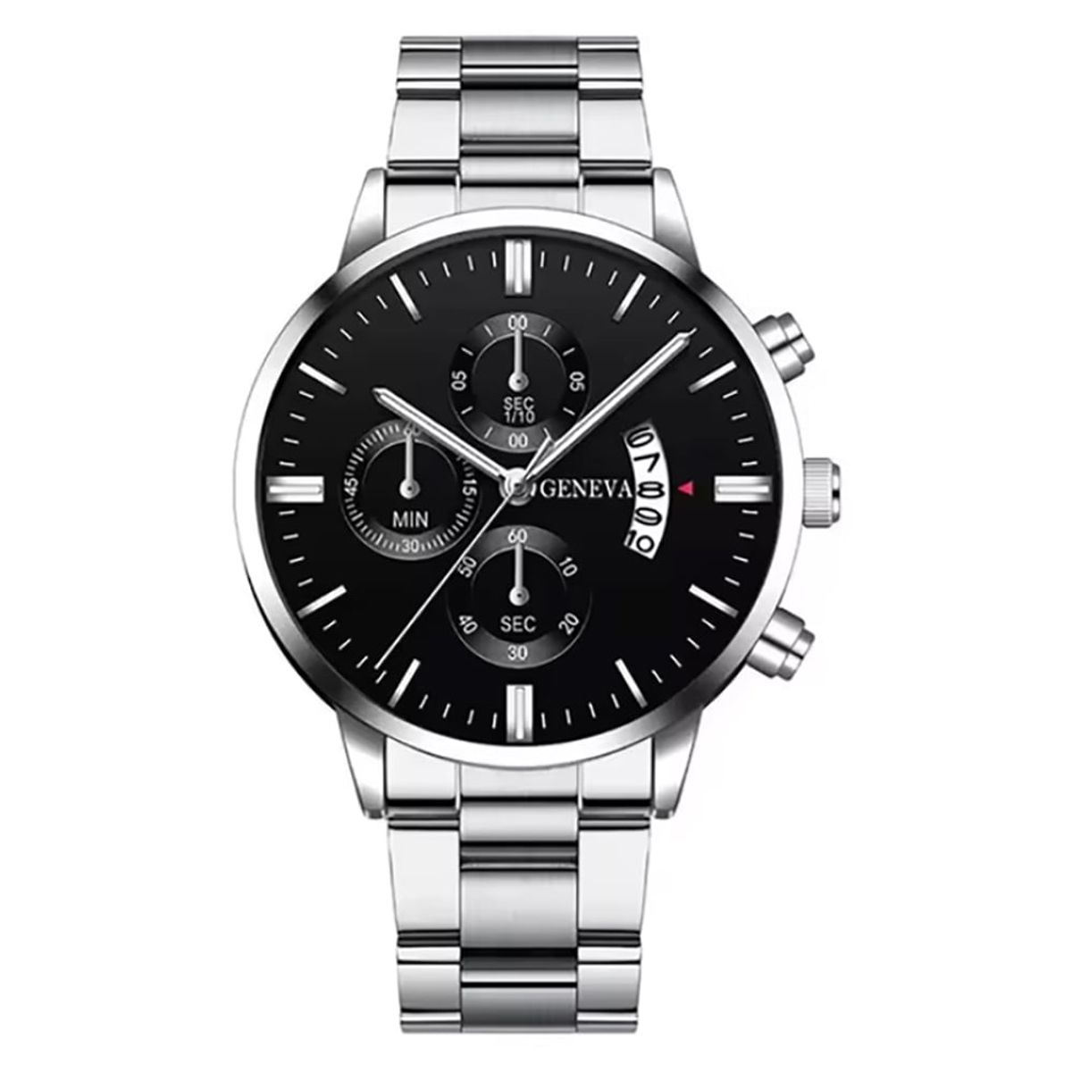 GENEVA - Reloj de Cuarzo Acero Inoxidable Reloj Elegante - Calendario - Plata