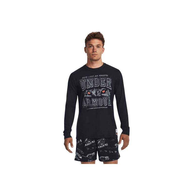 UNDER ARMOUR - Camiseta Hombre UNDER ARMOUR RUN LIKE A LONG SLEE Negro UNDER ARMOUR.
