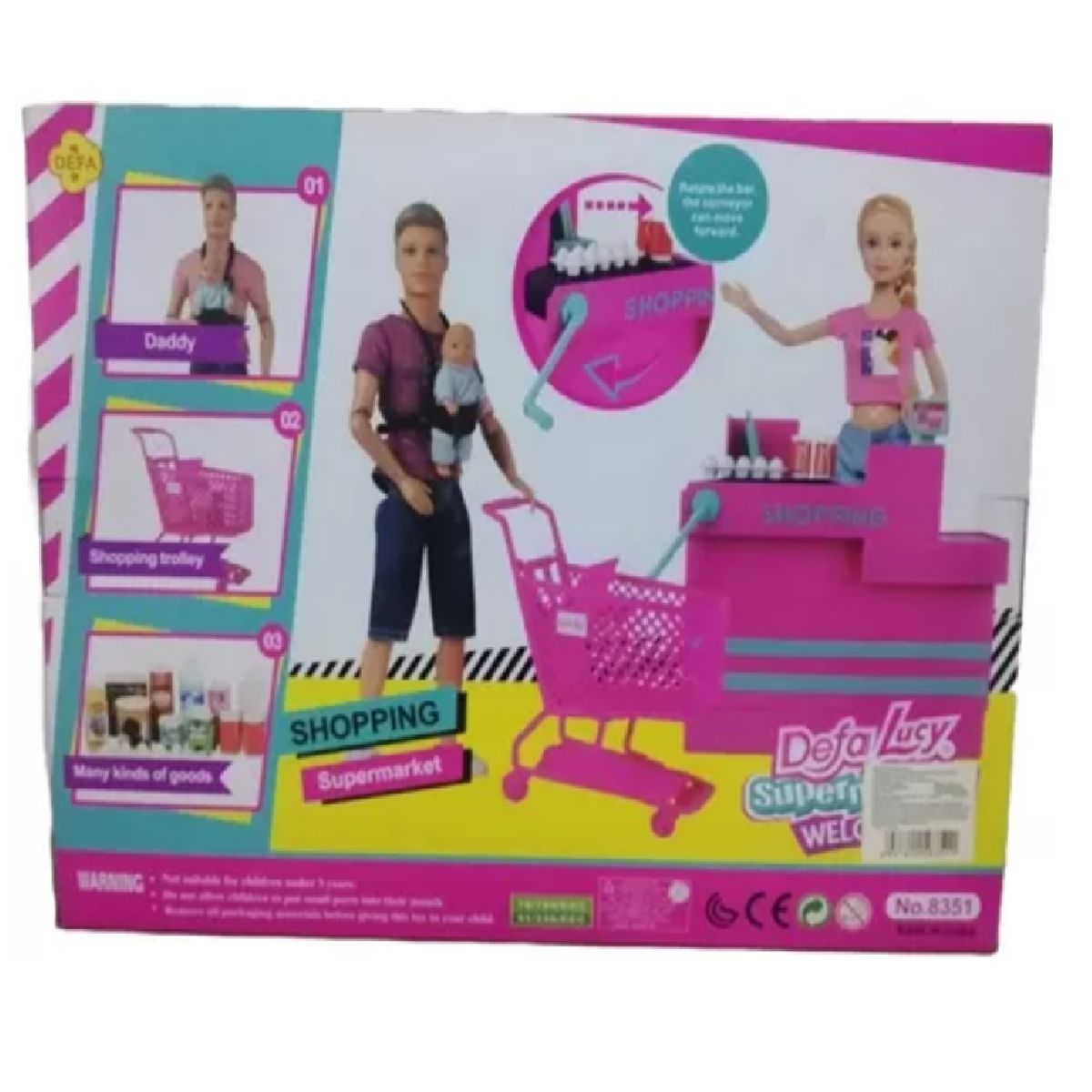 GENERICO - MUÑECA JUEGOS DE ROLES SUPERMECADO CON ACCESORIOS