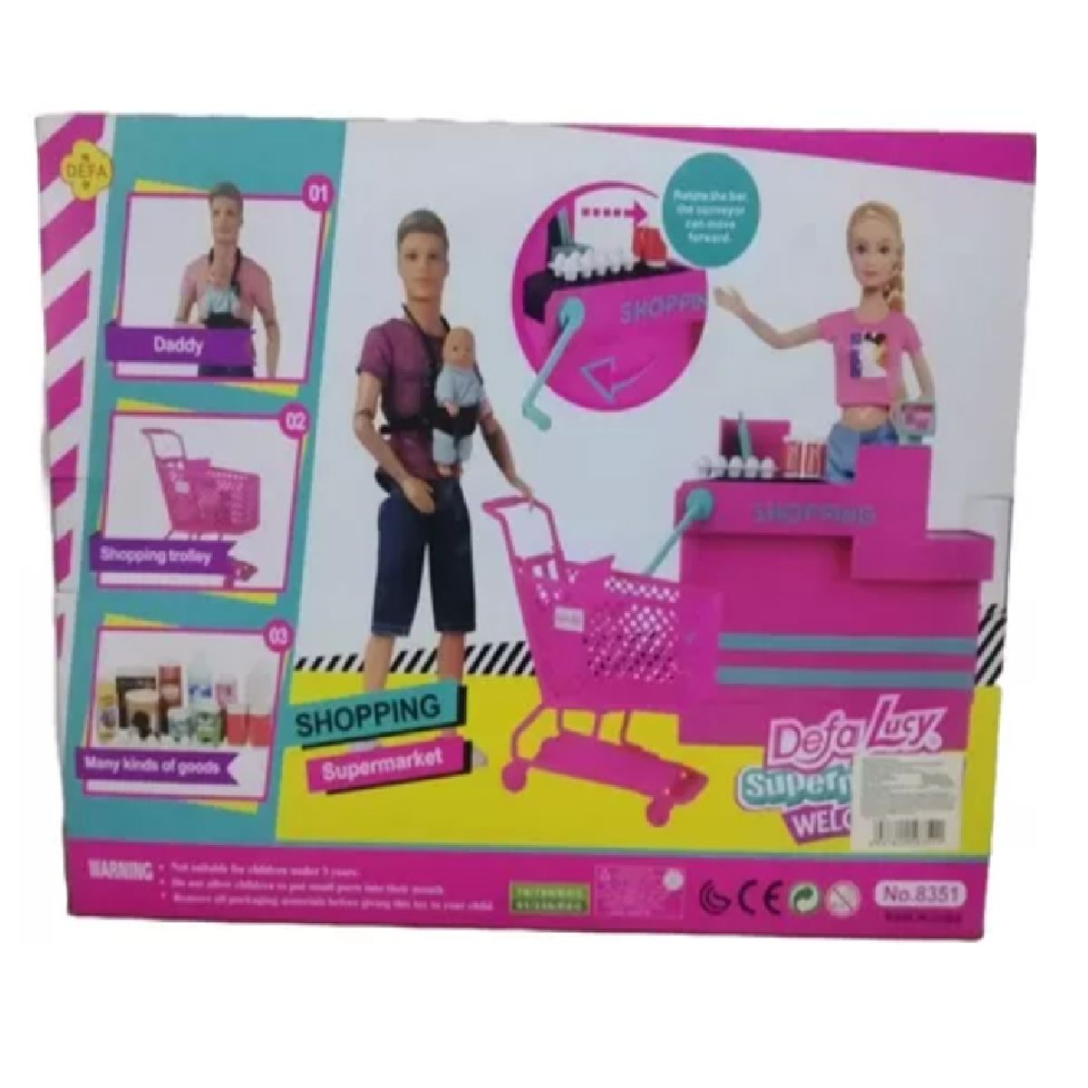 GENERICO - MUÑECA JUEGOS DE ROLES SUPERMECADO CON ACCESORIOS