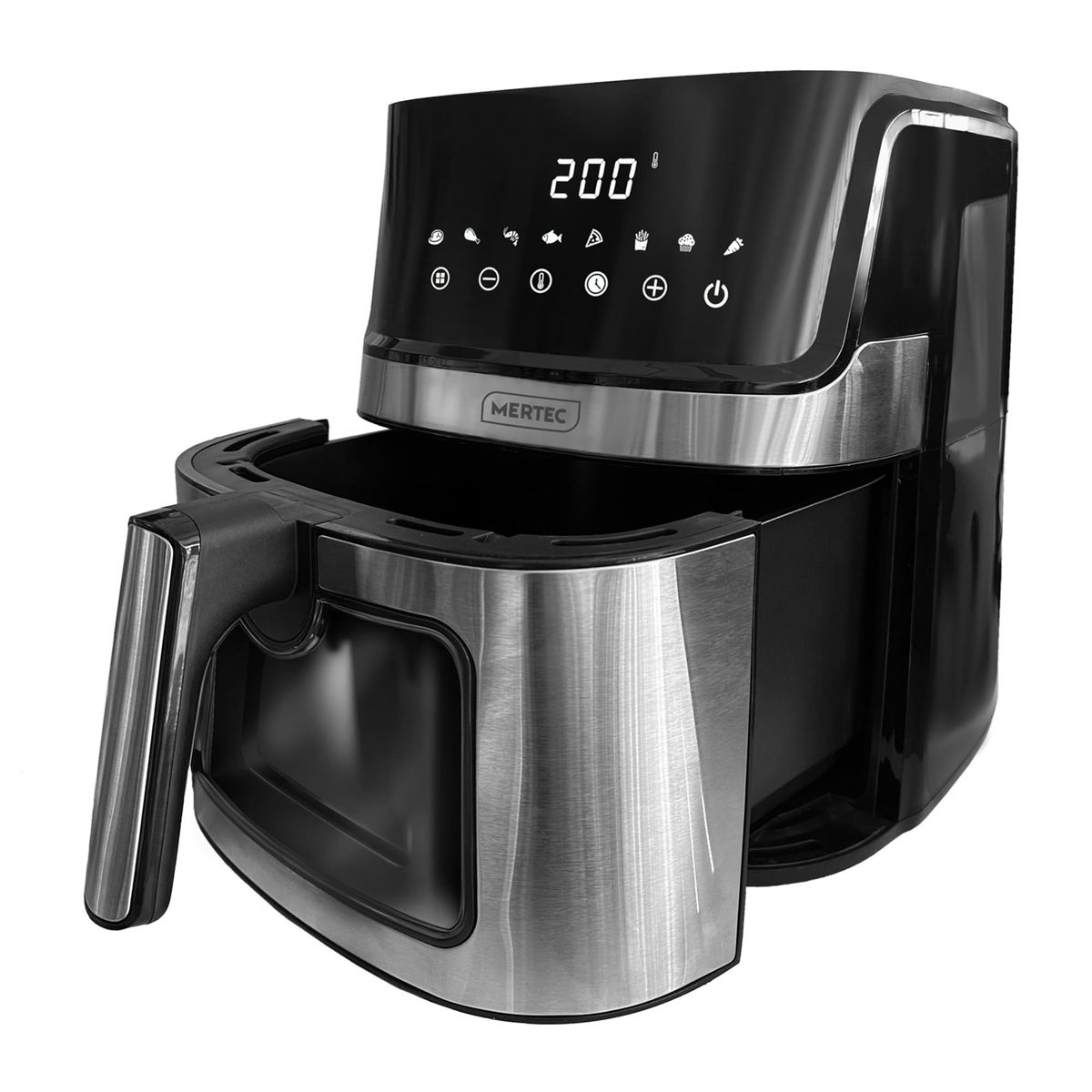 MERTEC - Freidora de Aire Digital 6.5 Litros Mertec 7 Funciones Acero Inoxid