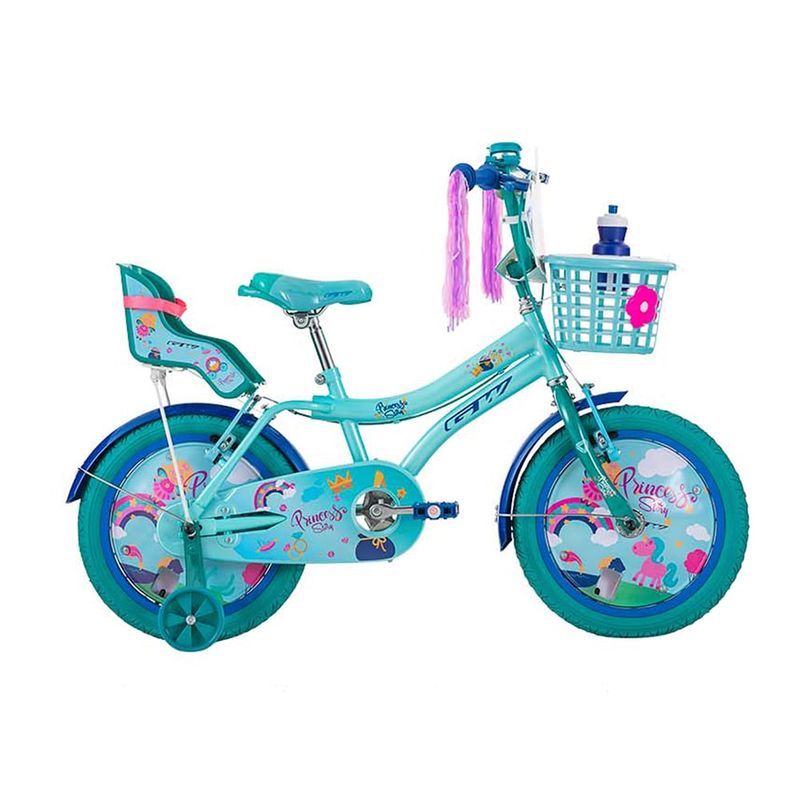 GW - Bicicleta para niñas rin 16 gw princess story Azul Cenizo