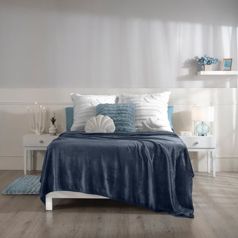 VIANNEY - Cobija Ligera Navy Talla Doble/Sencillo Suave al Tacto - Vianney
