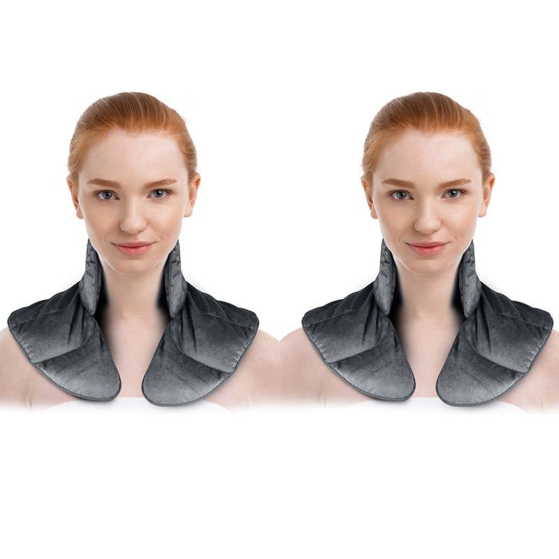 STYLE STARS - Set x2 Manta Térmica Dolores de Cuello Espalda Aromaterapia Gris
