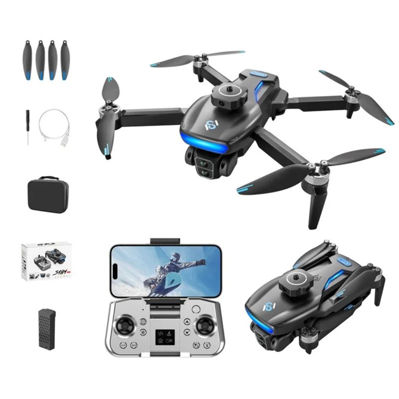 GENERICO - Drone Gps Dual Cámara 1080p Sensor Obstáculos Brushless S181