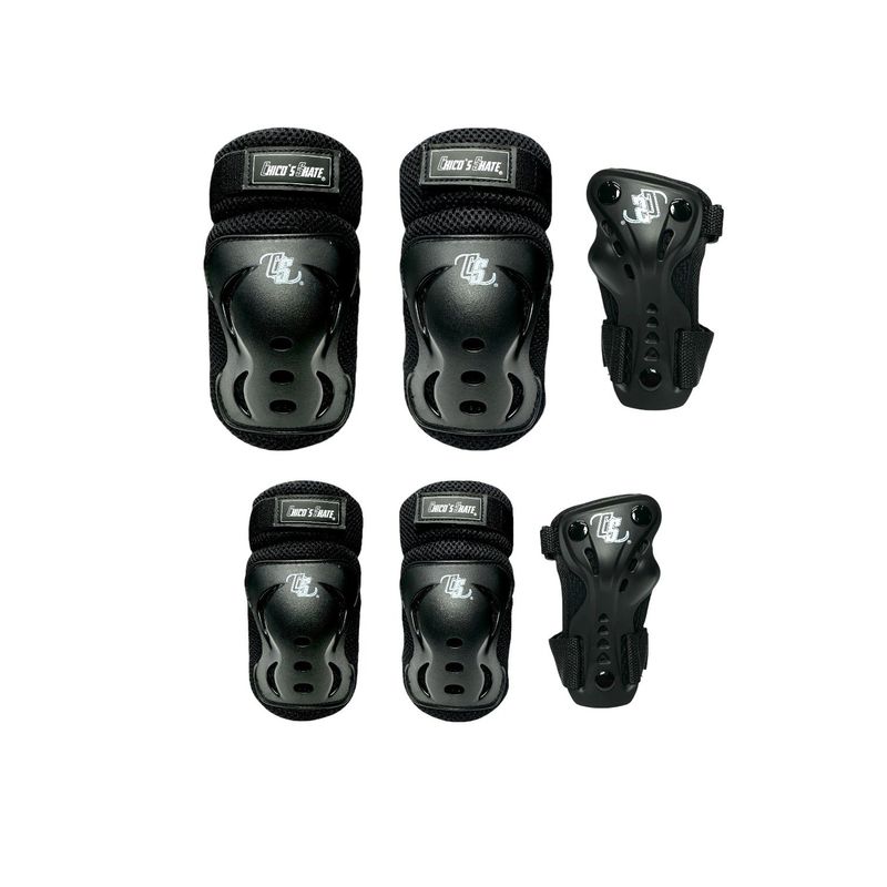 CHICOS - Protecciones Patinaje Rodilleras Coderas Y Guantes Negras M