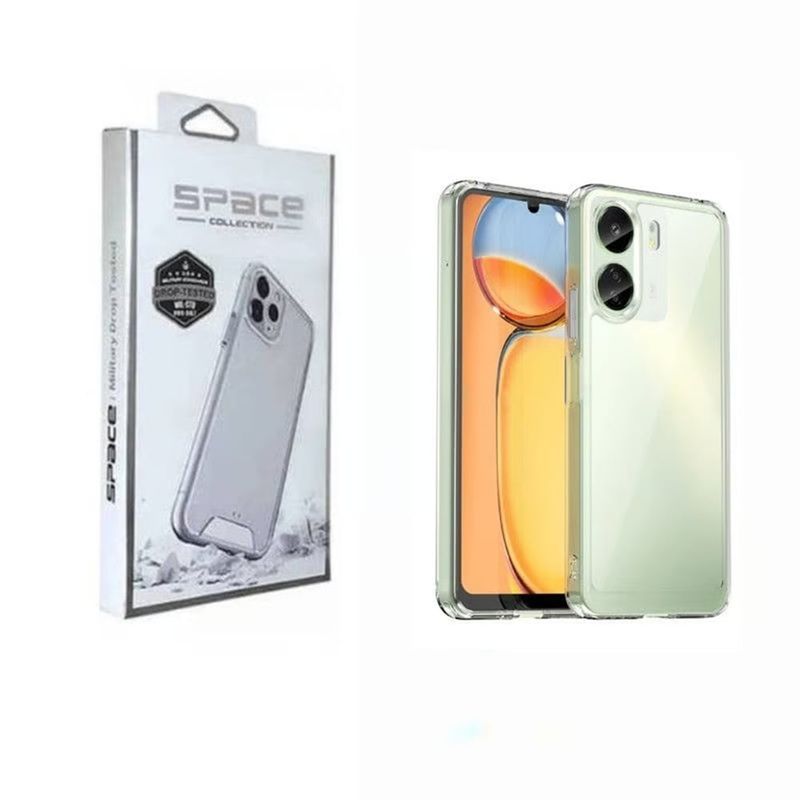 SPACE - Case Space transparente con mica para Redmi 13C PREMIUM