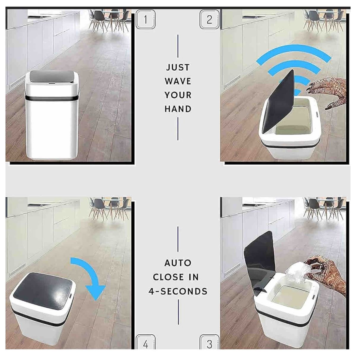 GENERICO - Papelera Bote Cesta De Basura Con Sensor Inteligente