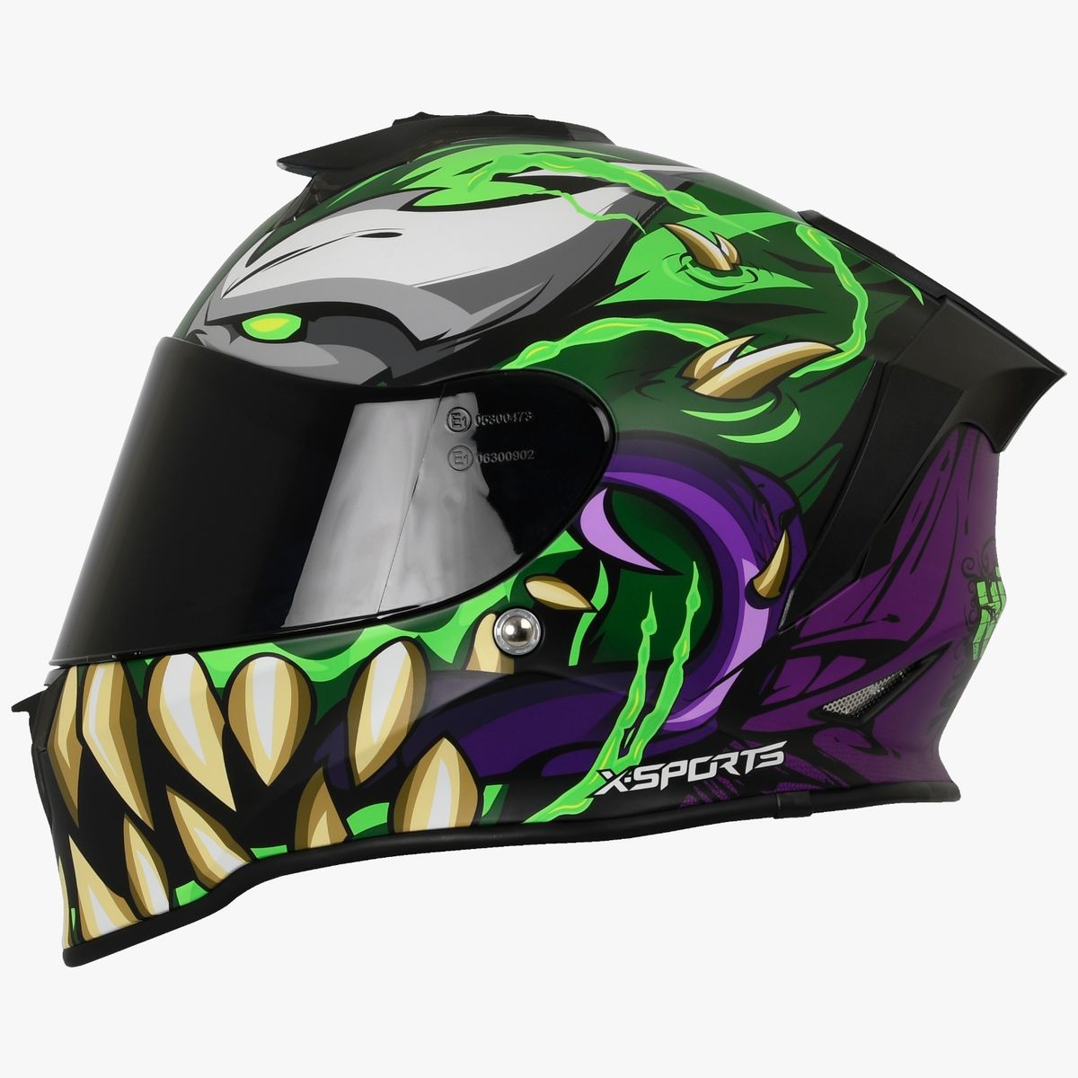 X SPORTS - CASCO X SPORTS V151 ECE2206 MARVEL HULK VERDE MATE TLL L