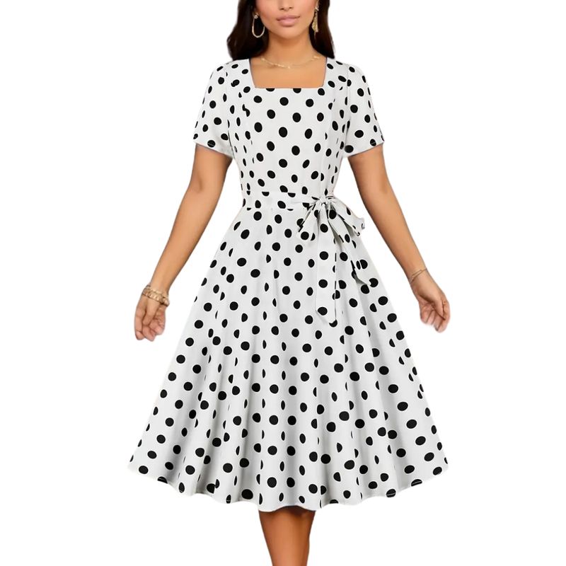 YURELKSHOP - VESTIDO CASUAL MIDI COCTEL MUJER CURVY VITAGE PLUS