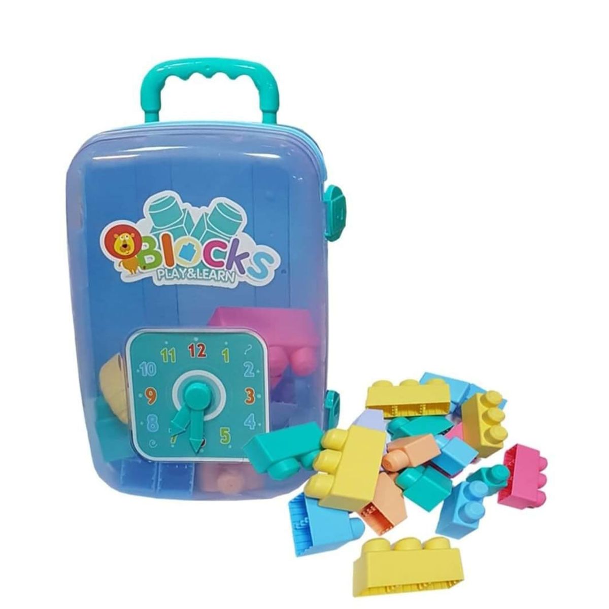 GENERICO - Bloques Construcción Tipo Maleta - Juego Con Reloj 87 PIEZAS