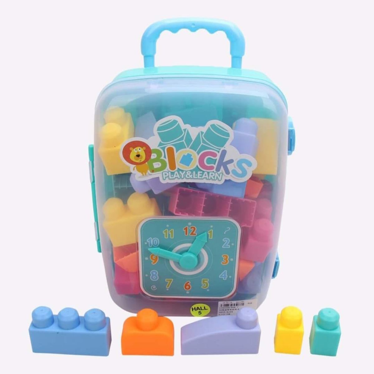 GENERICO - Bloques Construcción Tipo Maleta - Juego Con Reloj 87 PIEZAS