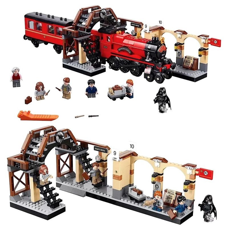 GENERICO - Bloques Set Construcción Tren Mágico Inspirado en Hogwarts 4 en 1