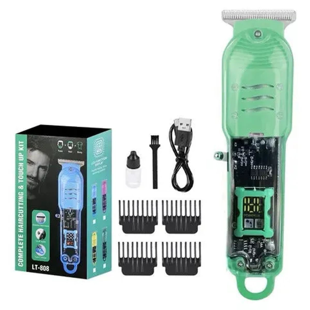 GENERICO - Máquina Cortadora Afeitadora Profesional 5 En 1 Recargable Barba, Cabello LT-808