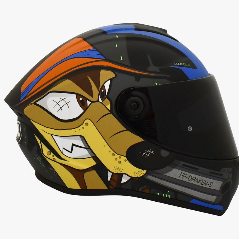 SPARTAN - CASCO MOTO SPARTAN DRAKEN COSA NOSTRA NEGRO MATE TALLA S